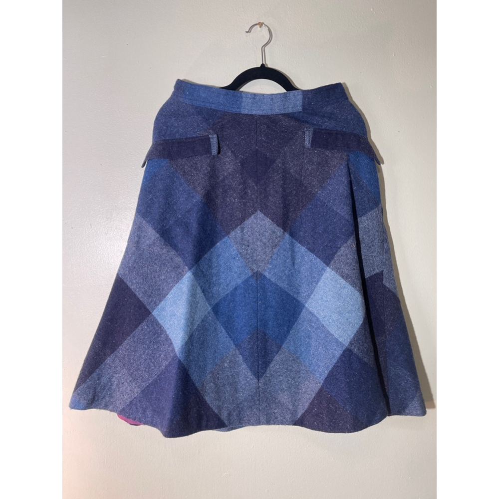 Vintage Women's Separate Ways Skirt Size 13-14 Blue Plaid